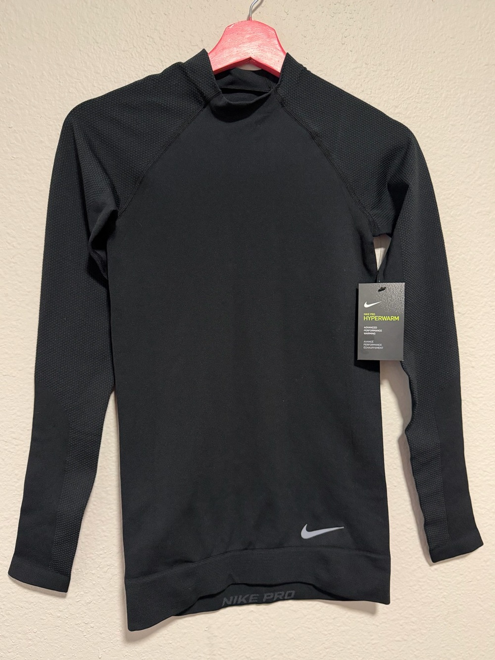 Nike Pro HyperWarm Black Mock‎ Neck Compression Top – Size M